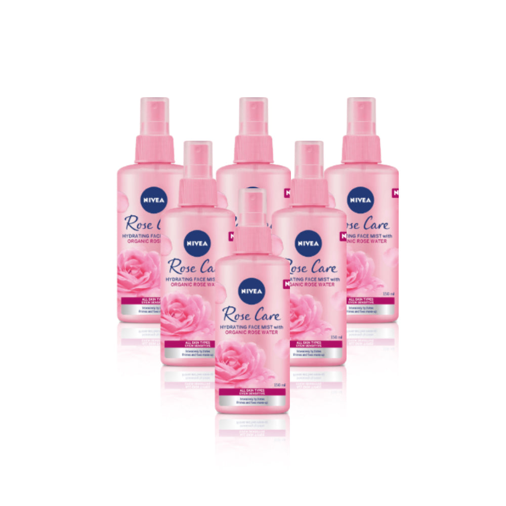 Nivea Rose Care Hydrating Face Mist with Rose Water 150ml (Pack of 6)