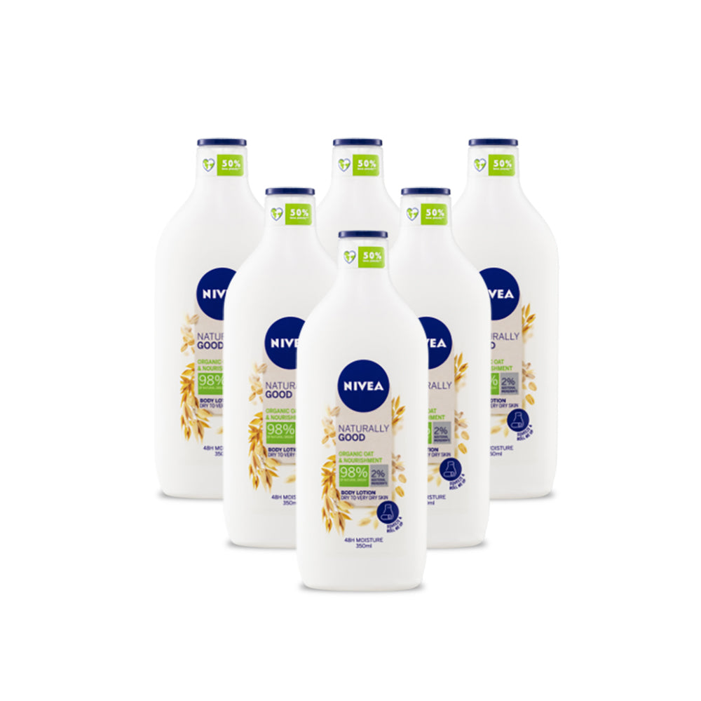 Nivea Naturally Good Body Lotion Oat 350ml (Pack of 6)