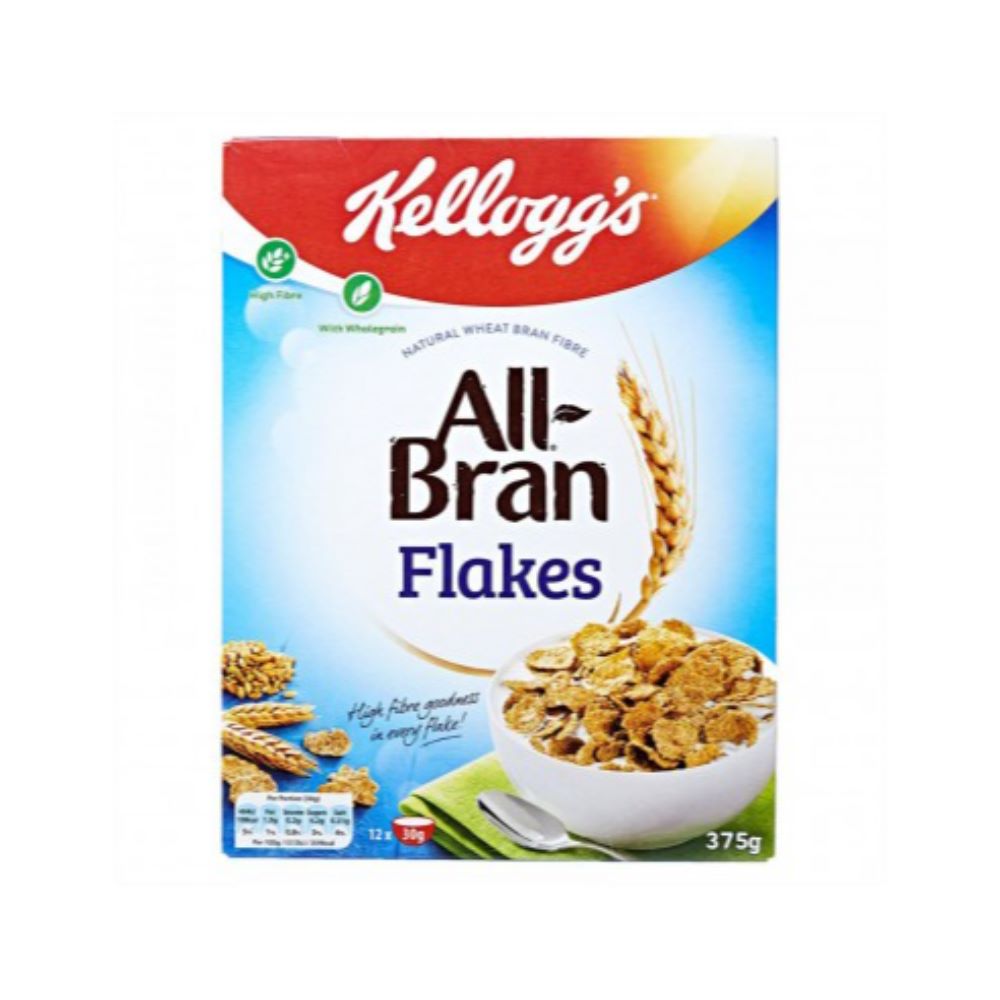 Kellogg's All Bran Flakes Cereal 375g ( Pack of 4 Pieces ) - Billjumla.com
