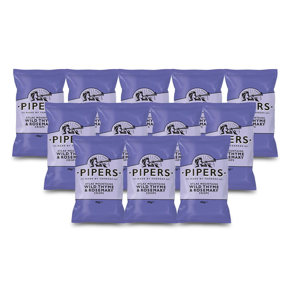 Pipers Crisps Wild Thyme & Rosemary 150g - (Pack Of 15 Pieces)