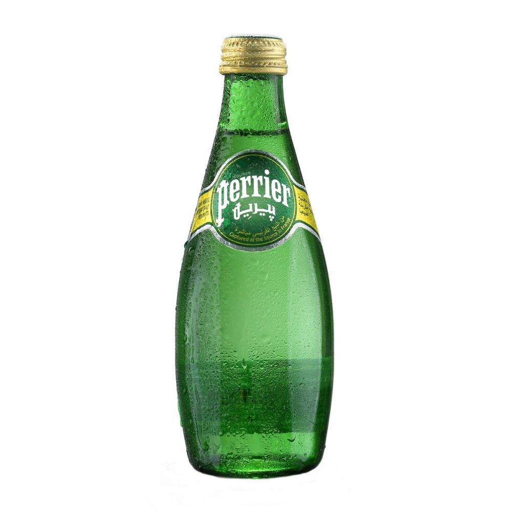 Perrier Natural Sparkling Mineral Water Regular 330ml (Pack of 24 Bottles)