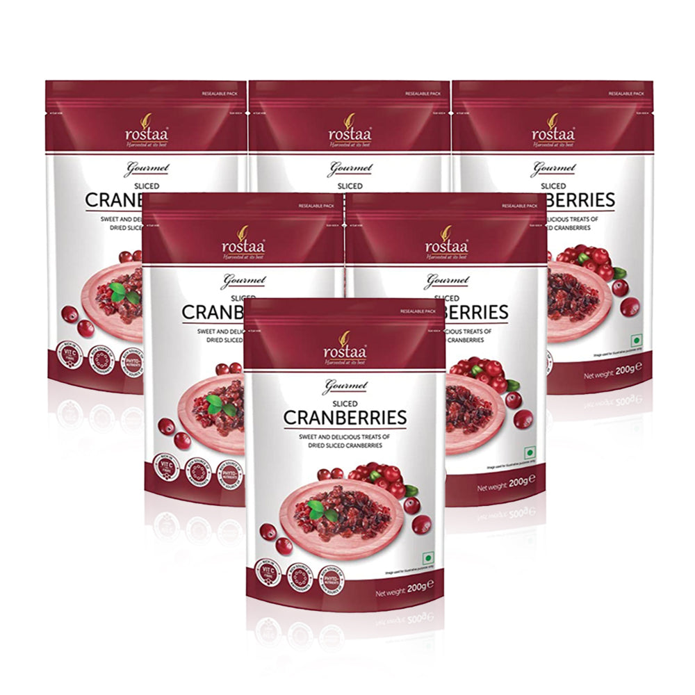 Rostaa Value Pack Cranberry Slice 200g (Pack of 6 Pieces)