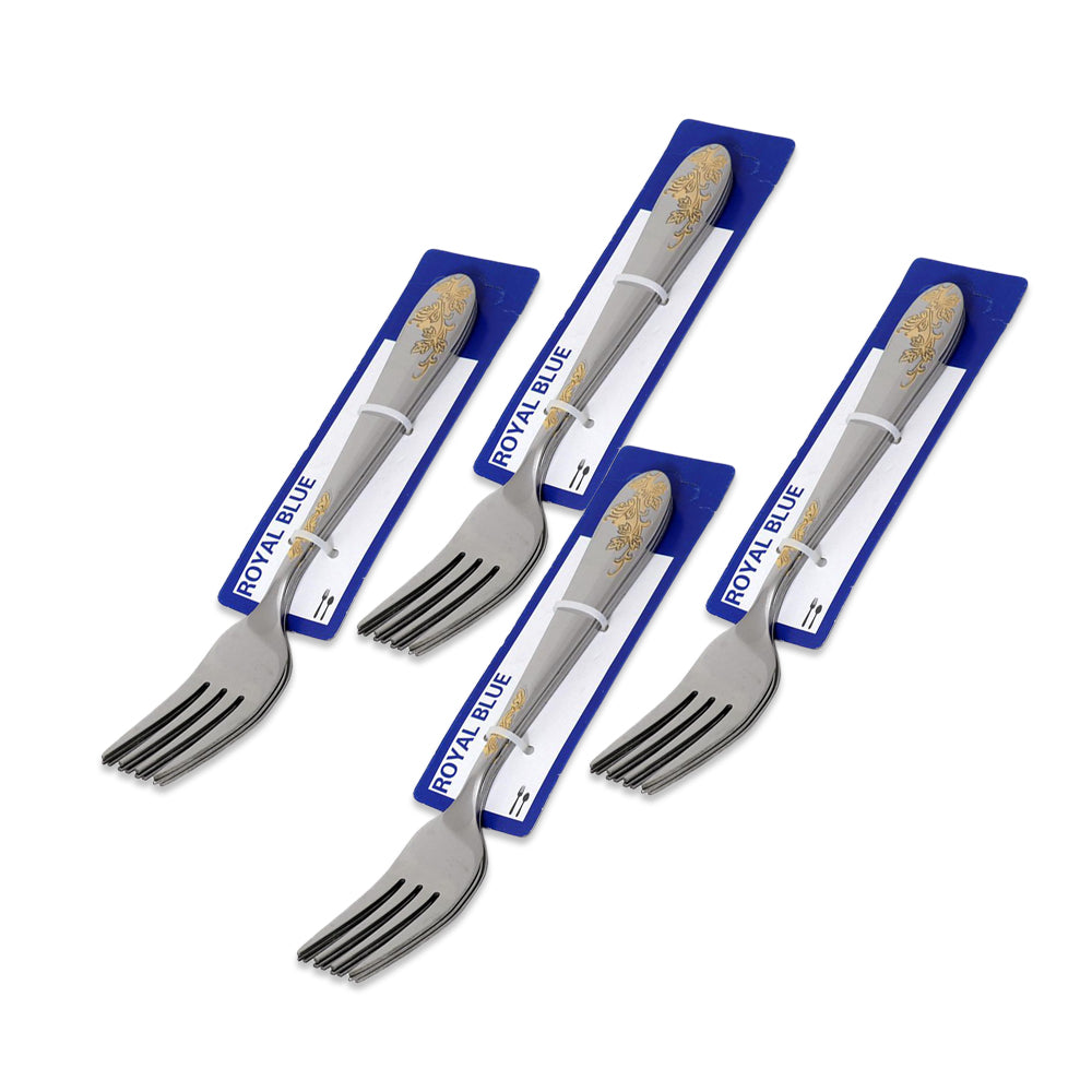 Royal Blue Golden Fork Set of 3-Pack of 4