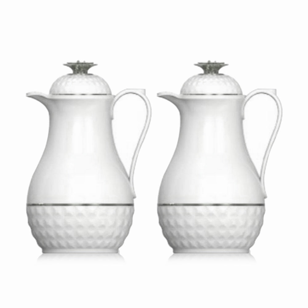 Royalblue Cute Tea Flask Jug With Glass Liner White - (Pack of 2)