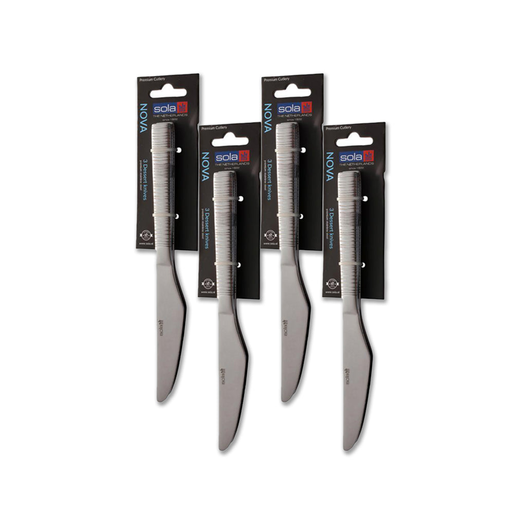 طقم  سكاكين مقبلات من 3 قطع من صولا نوفا (مجموعة من 4 اطقم)