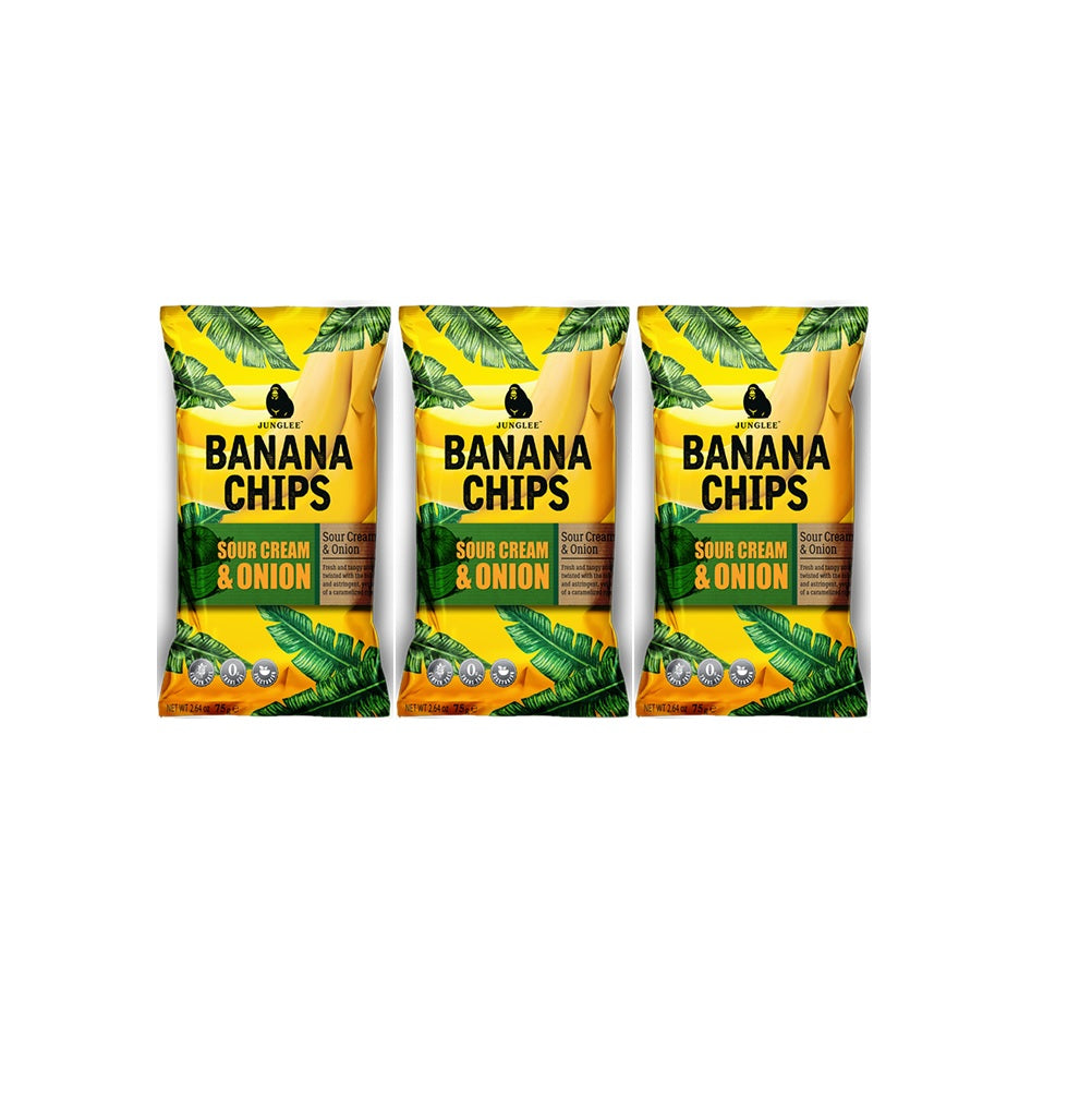 Junglee Jack Banana Chips in Sour Cream and Onion 75g - (Pack of 3)