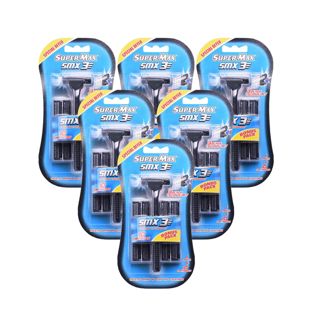 SuperMax Razor 10 Cartridge Special Offer - (Pack Of 6 Pieces) - Billjumla.com