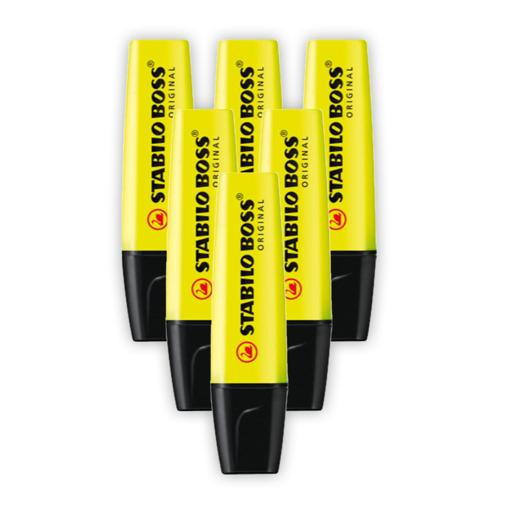 قلم تحديد ستابيلو بوس الأصلي فردي - أصفر (عبوة من 6 قطع)