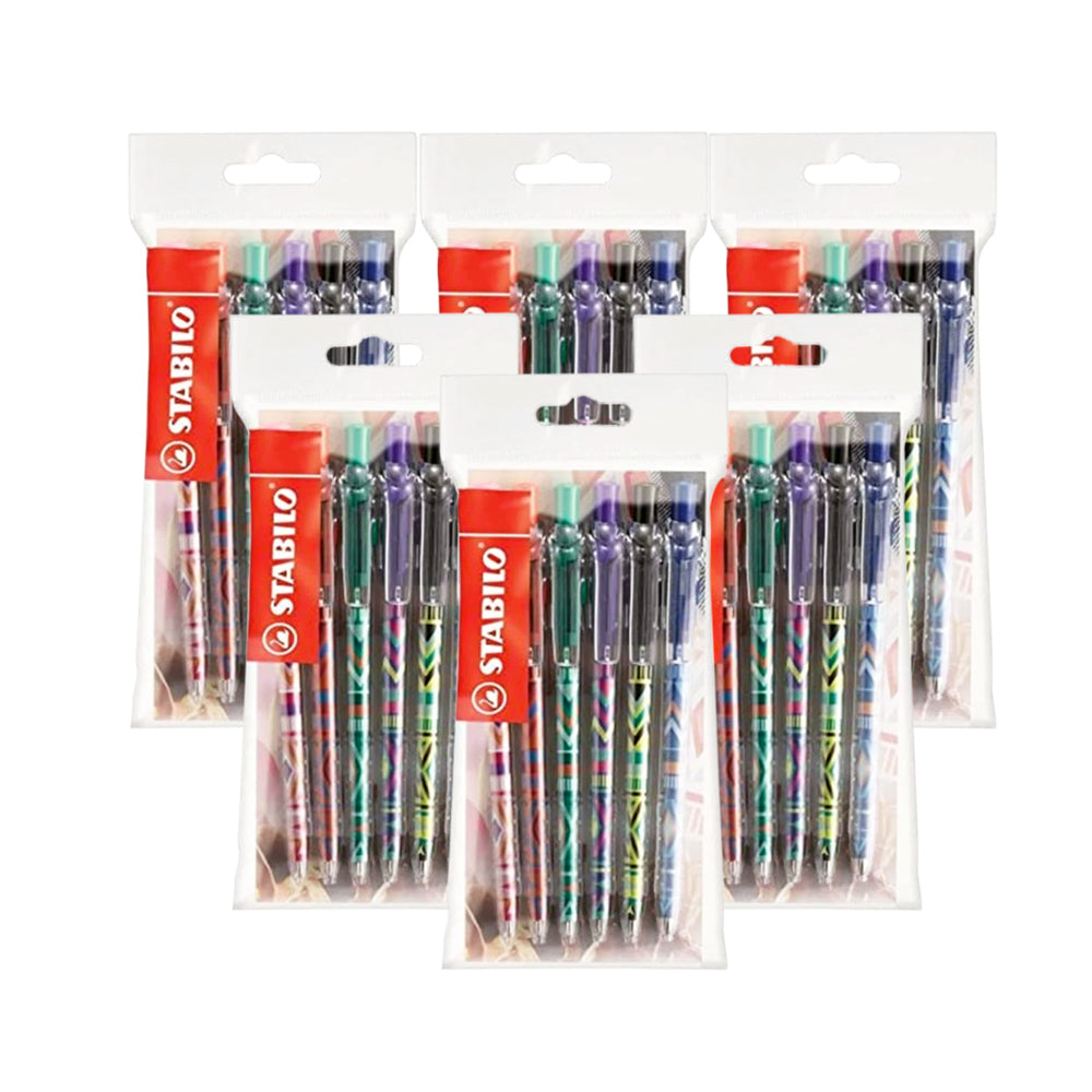 Stabilo Tropikana Click-Top Ballpoint Pen Blue – Set of 6 (pack of 6)