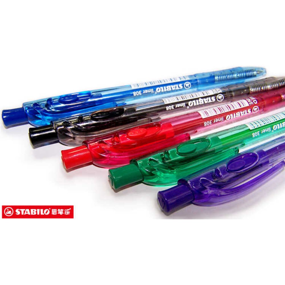 قلم حبر جاف ستابيلو فائق النعومة قابل للسحب 0.5 ملم (عبوة من 6) - Billjumla.com