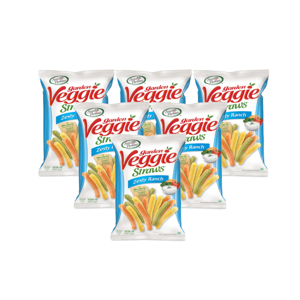 Sensible Portions Veggie Straws Zesty Ranch 120g - (Pack of 6)