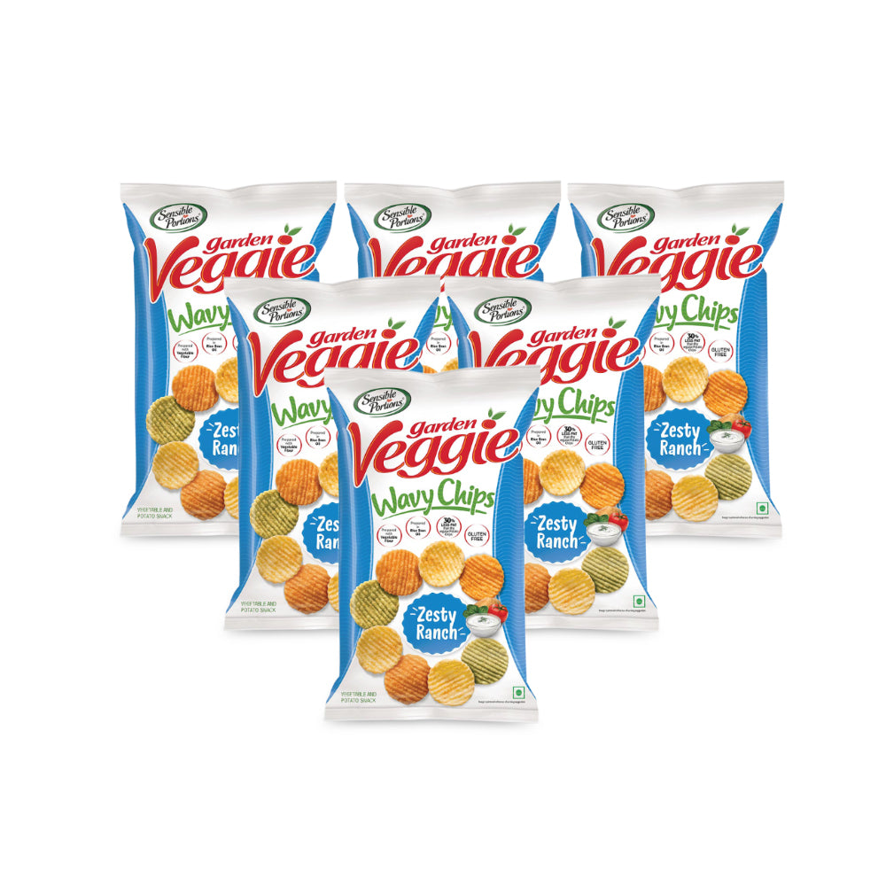 Sensible Portions Zesty Ranch Wavy 120g - (Pack of 6)