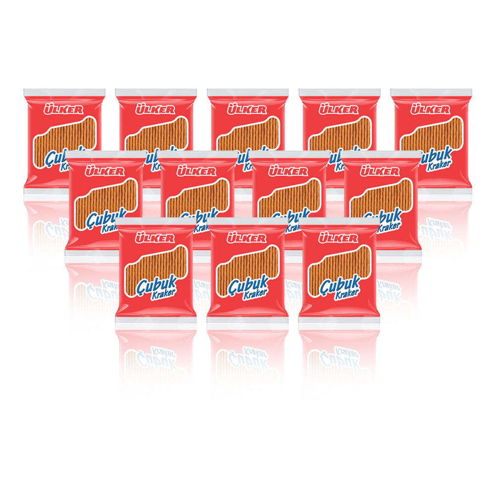 Ulker Cubuk Salty Stick Crackers 30g - (3 Packs of 24 Pieces -Total 72 Pieces)