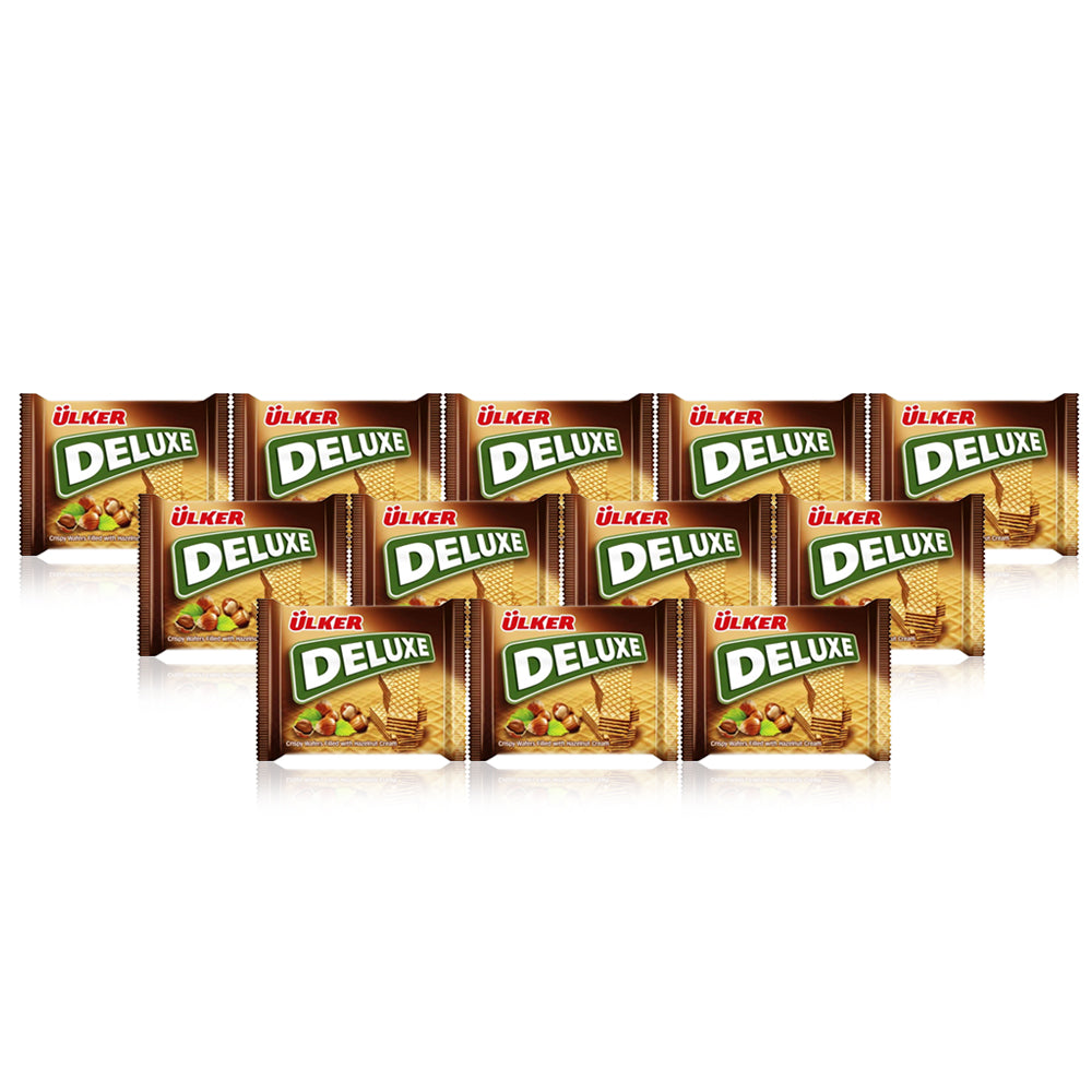 Ulker Deluxe Wafer with Hazelnut 39G - (6 Packs of 24 pieces)