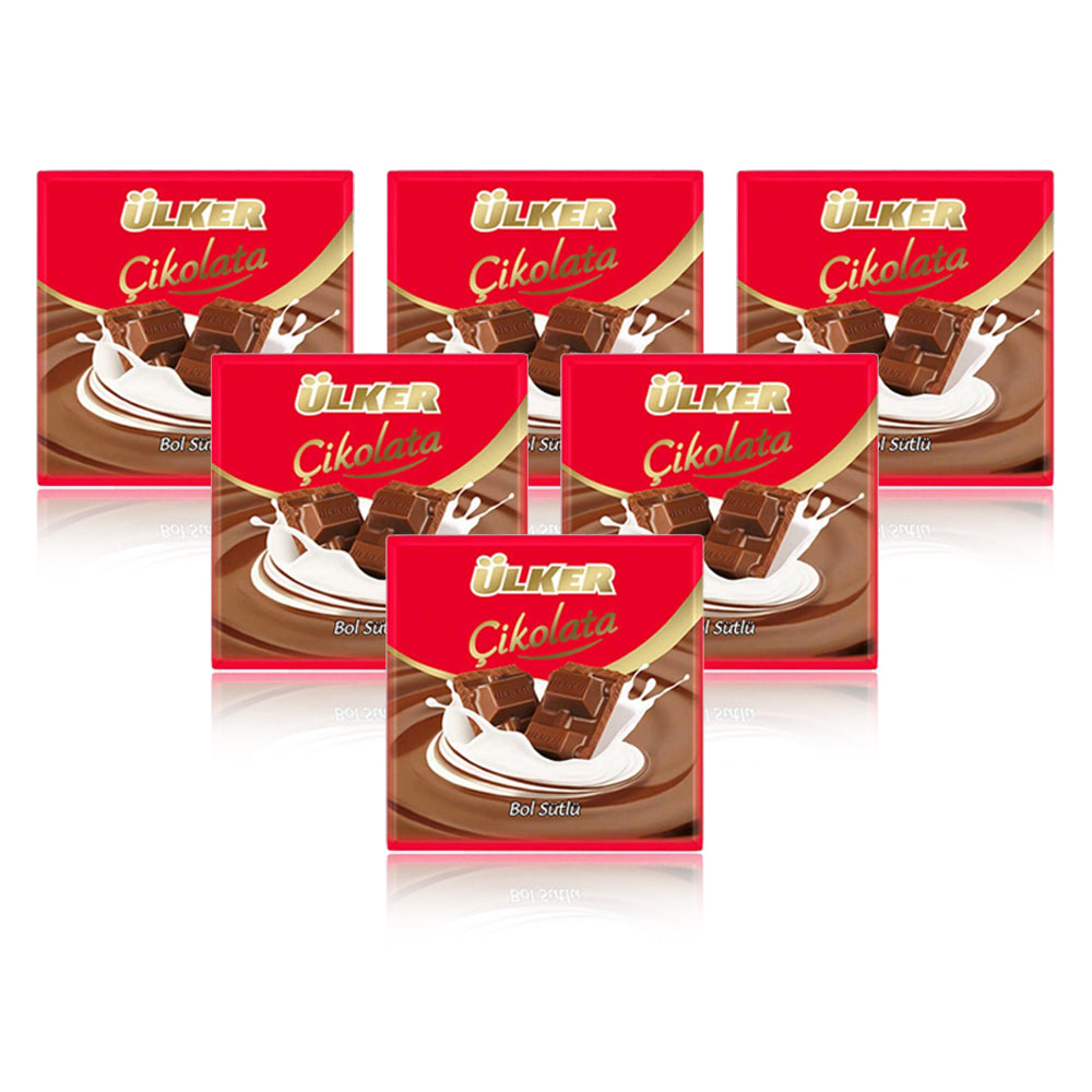 ULKER Square Chocolate Milky 60g - (Pack Of 6 Pieces)