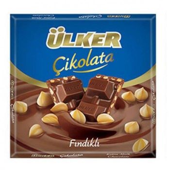 أولكر - شوكولاتة بالبندق مربعة 65 جم - (عبوة من 6 قطع)