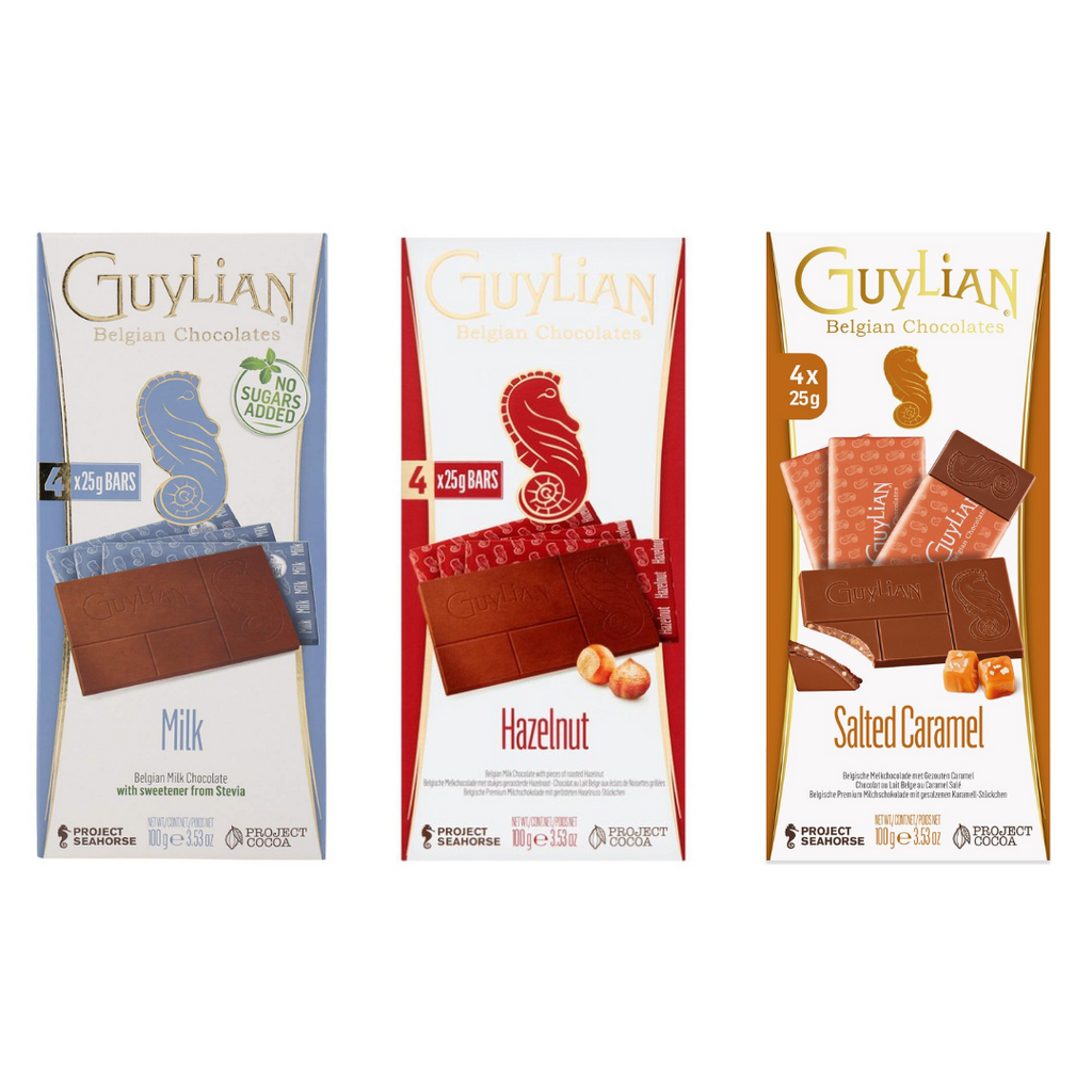 Guylian Bar 100g Variety Pack (4 of Each - Total 12 Pieces)