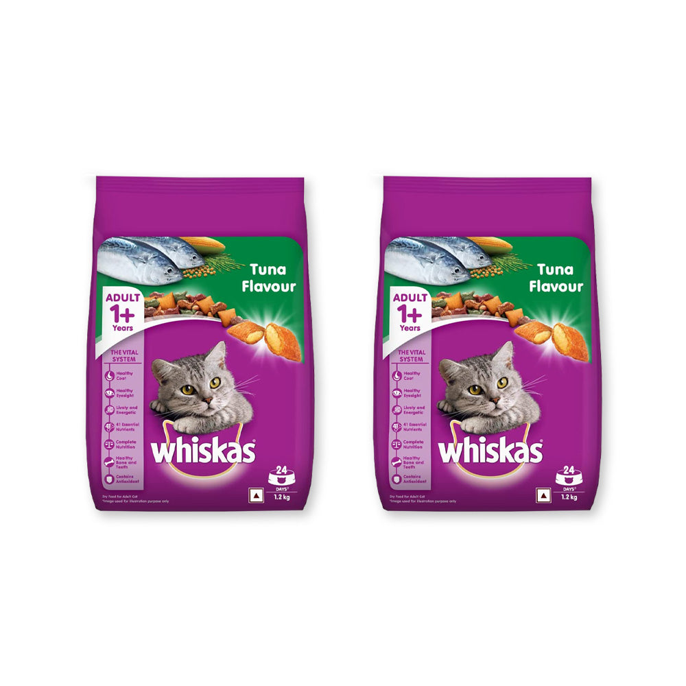 Whiskas Cat Food Tuna  1.2 كجم (حزمة 2)