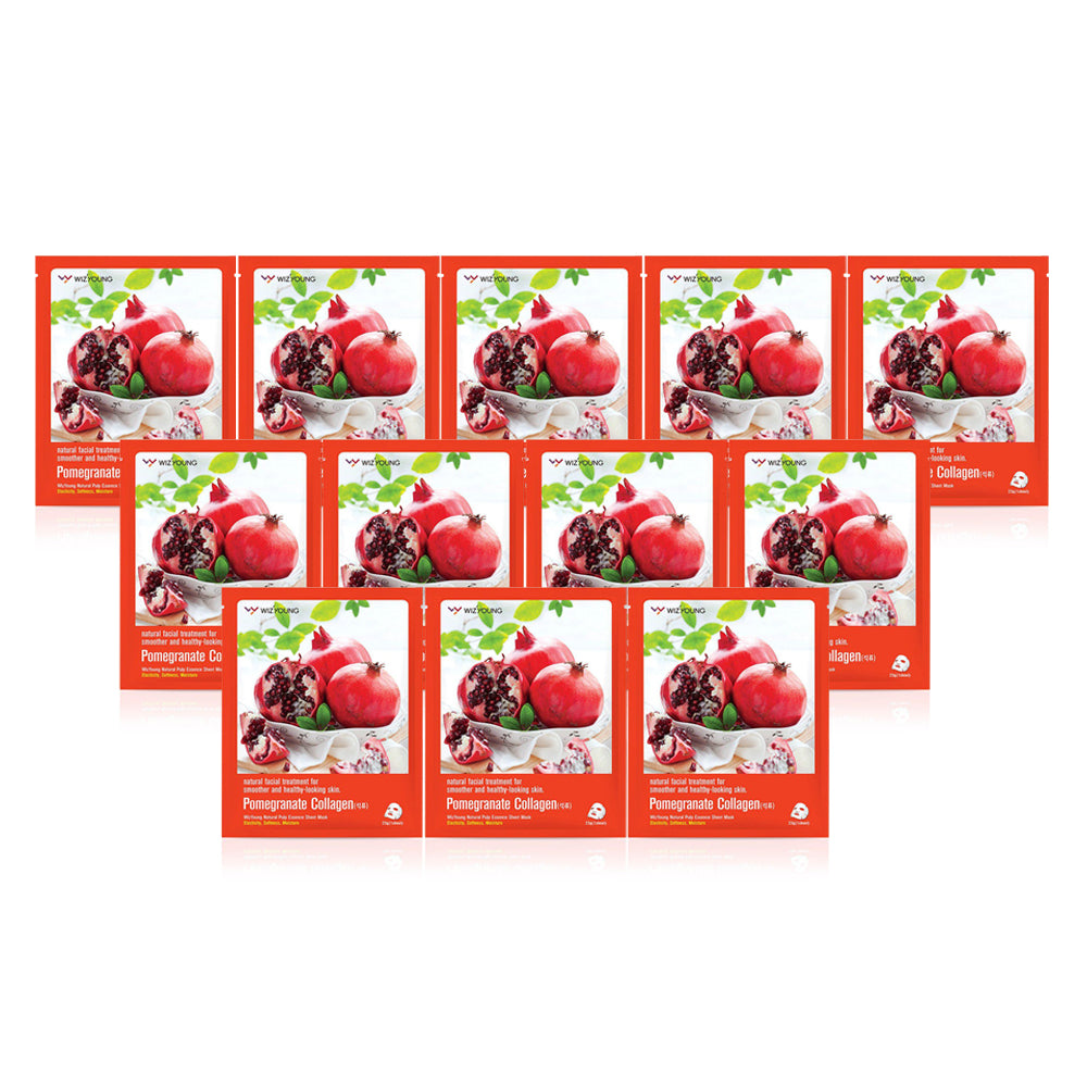 Korean Mask Pomegranate Collagen Essence Face Mask Pack - 1 Sheet (Pack Of 24 Sheets) - Billjumla.com