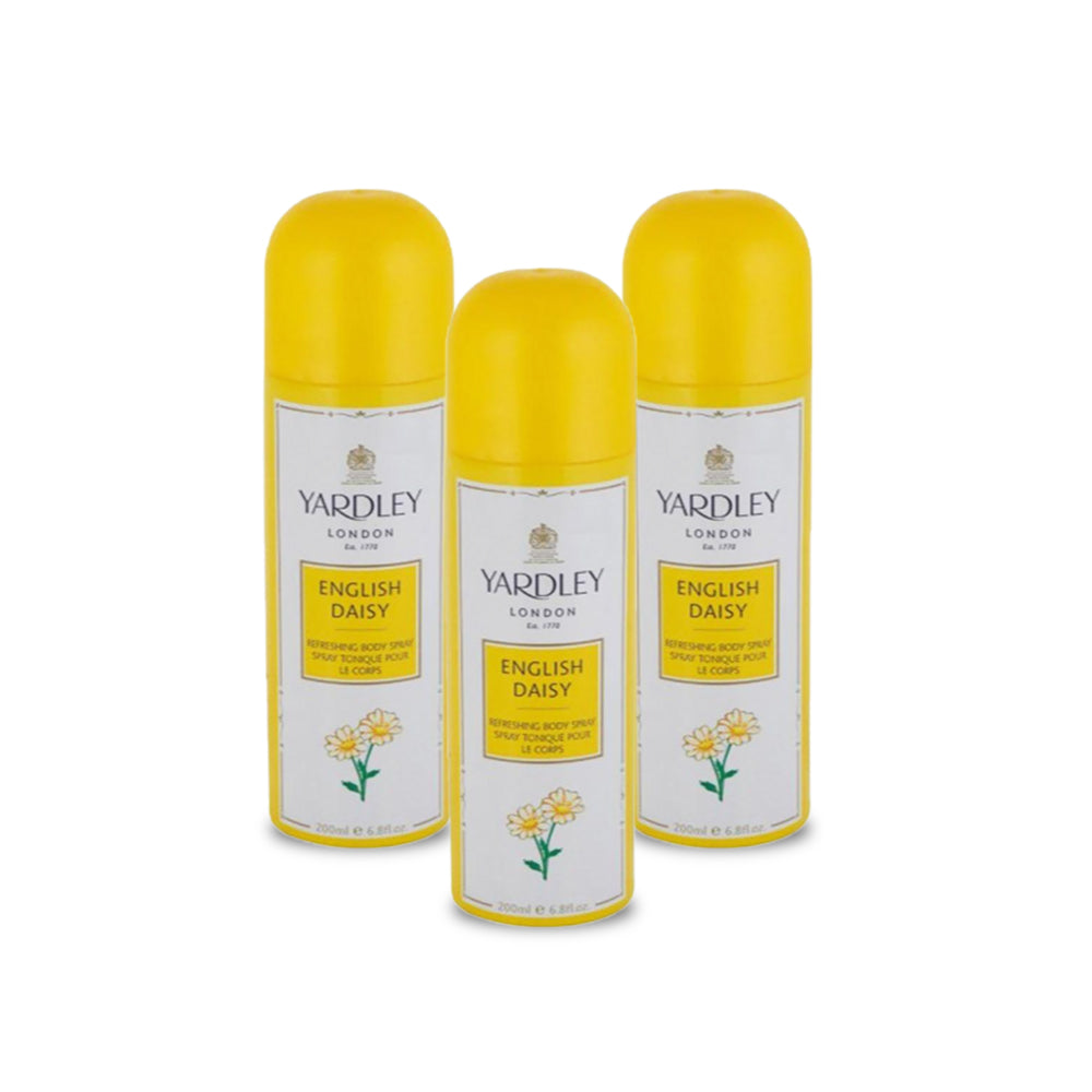 Yardley Royal Daisy Body Spray For Women 200ml - (Pack of 3)