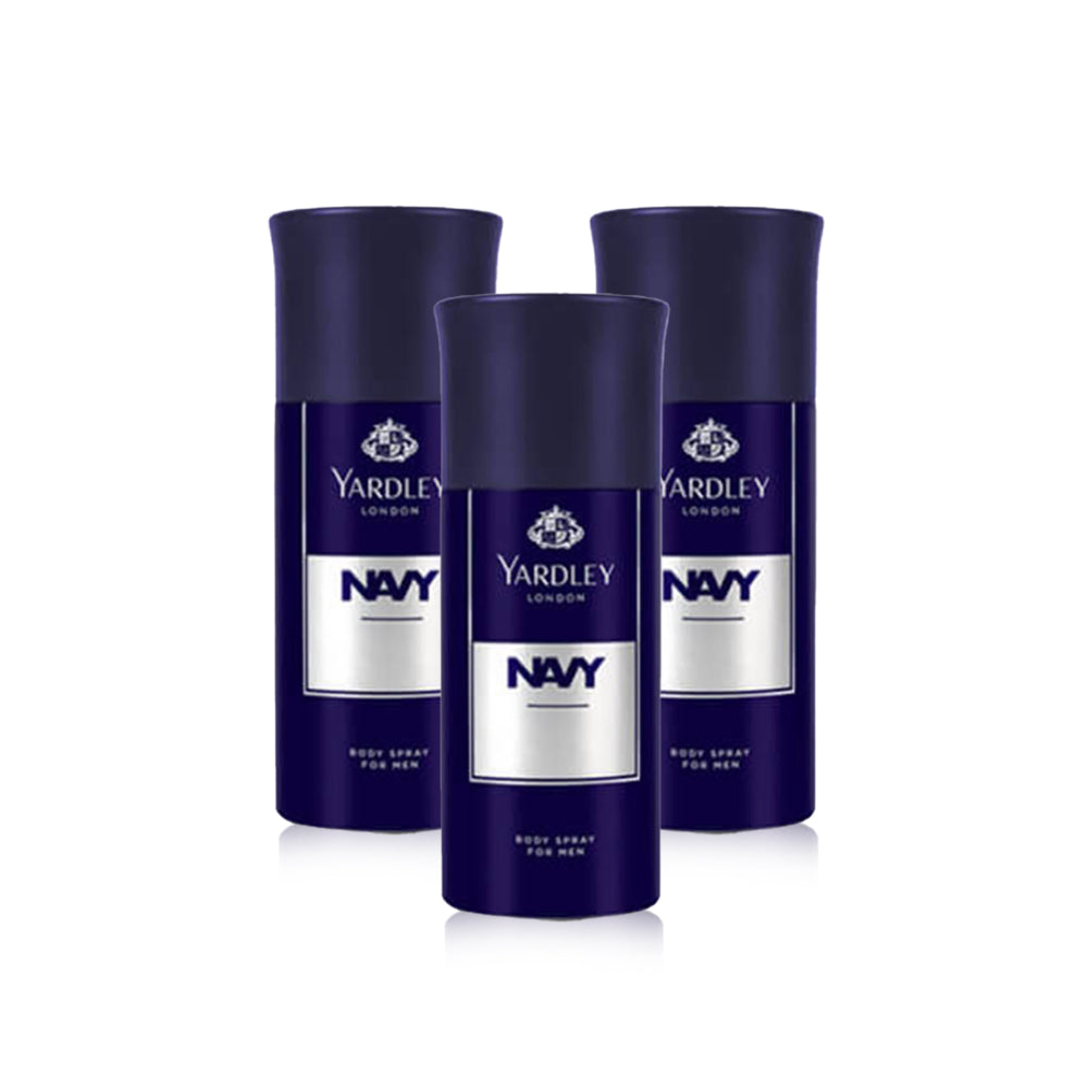 Yardley Navy Body Spray For Men 150ml - (Pack of 3)