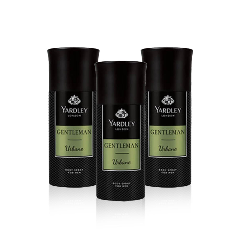 Yardley Gentleman Urbane Body Spray For Men 150ml - (Pack of 3)