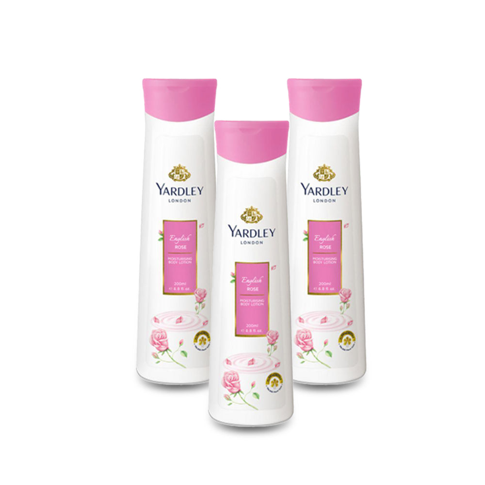 Yardley Rose Body Lotion 200ml - (Pack of 3)