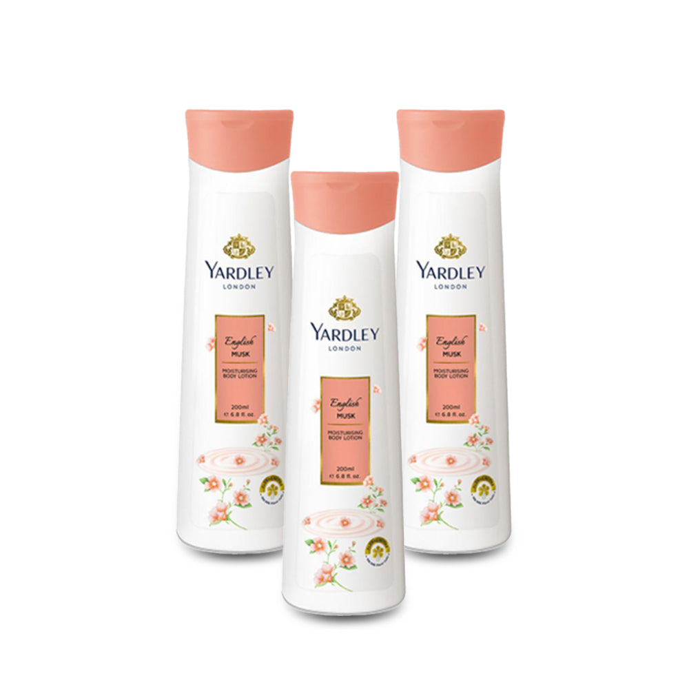 Yardley Musk Body Lotion 200ml - (Pack of 3)