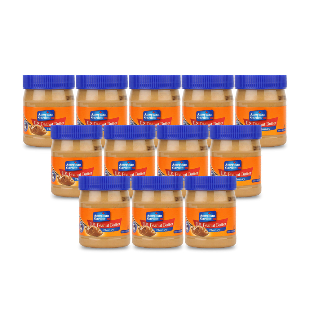 American Garden Crunchy Peanut Butter (chunky) 510gm - Pack Of 12 Pieces