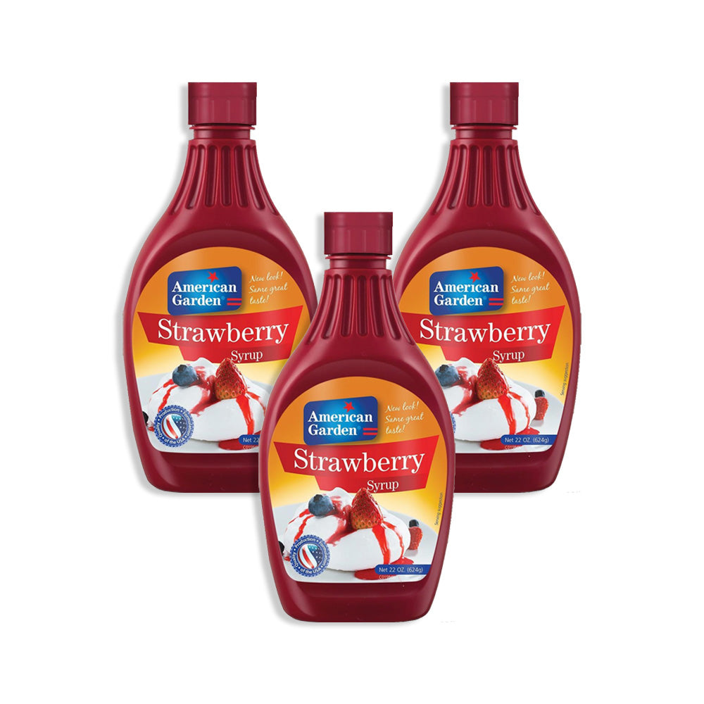 American Garden Strawberry Syrup 623ml - (Pack of 3)