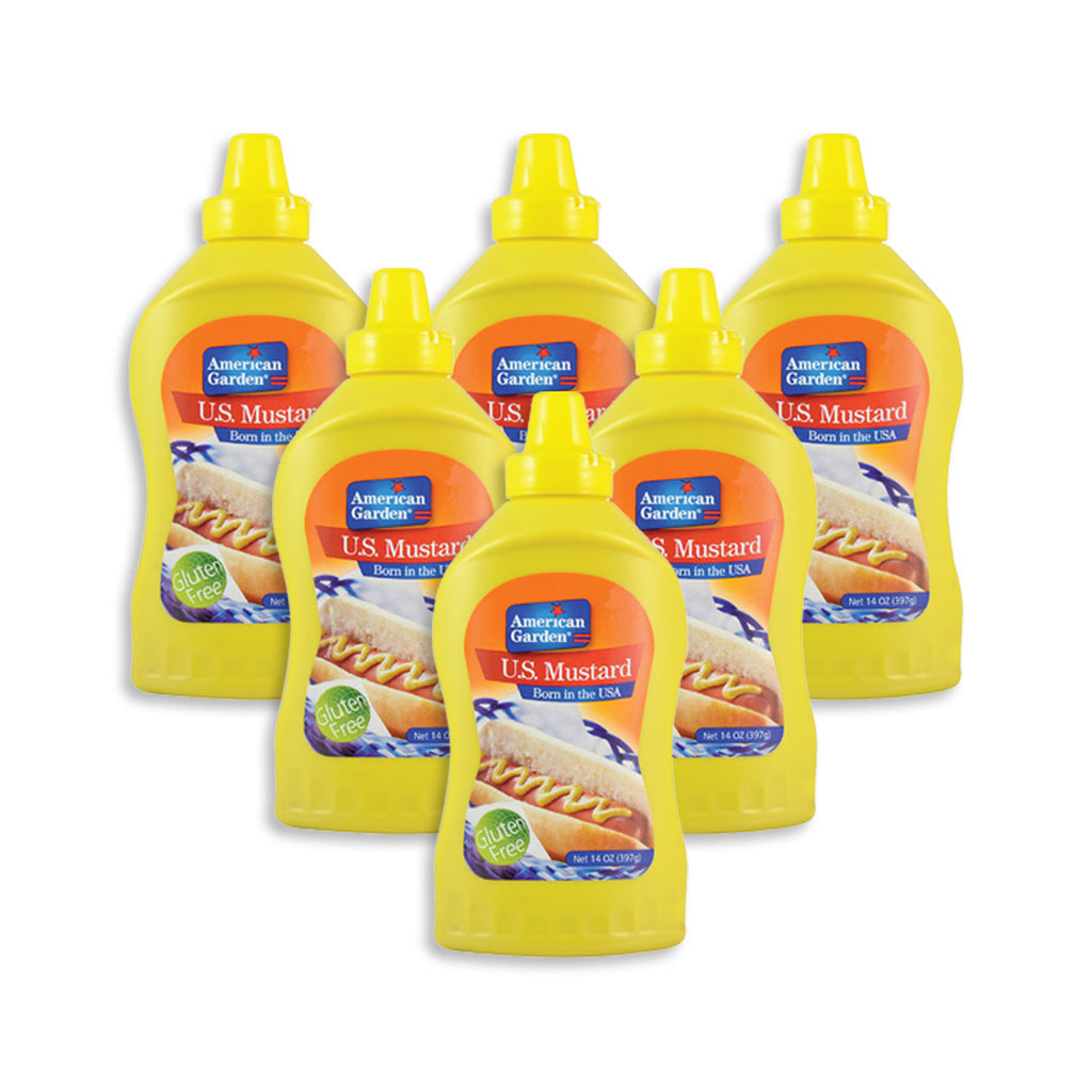American Garden Yellow Mustard Squeeze 396g - (Pack of 6)