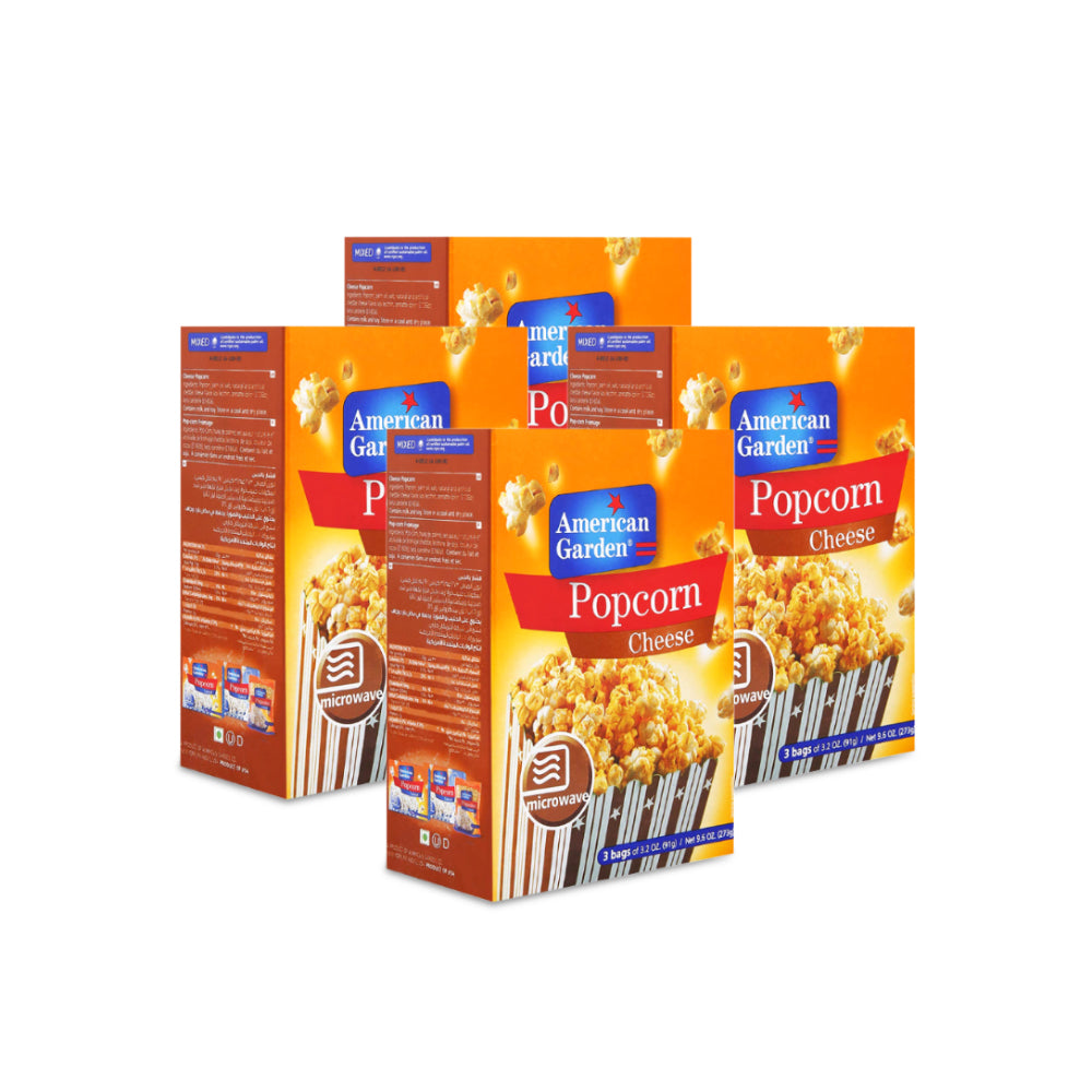 American Garden Microwave Popcorn Cheese 91g X 3 Bags (Pack of 4)