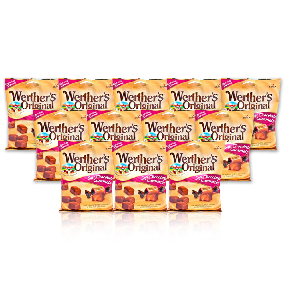 Storck Werther's Original Soft Choco Caramel Toffees Pouch 100g  - (Pack of 12)
