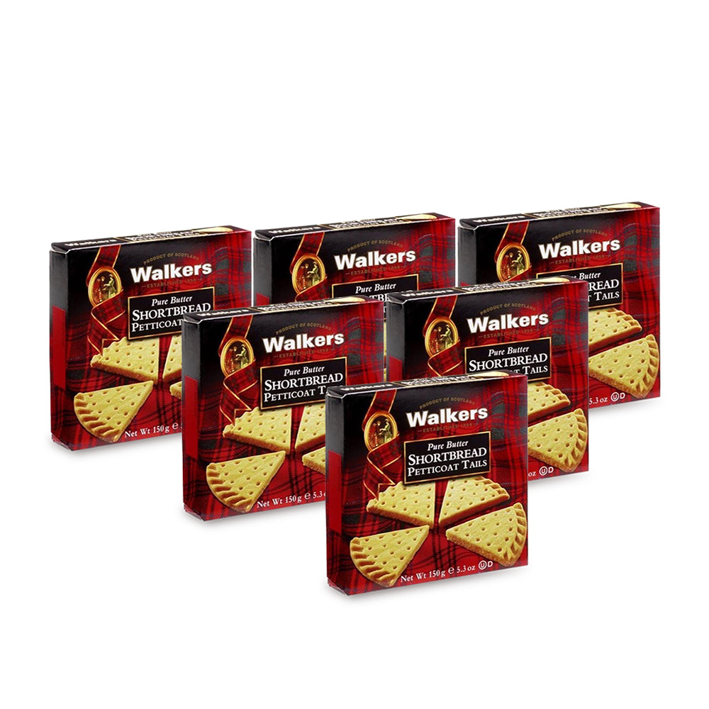 Walkers Shortbread Petticoat Tail Biscuits  150g - (Pack of 6)