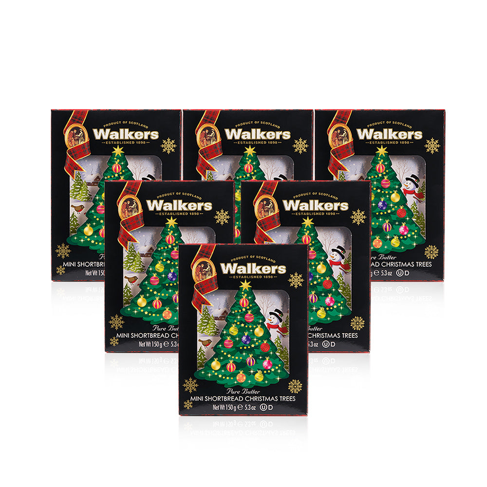 Walkers Mini Shortbread Christmas Trees 150g (Pack of 6)