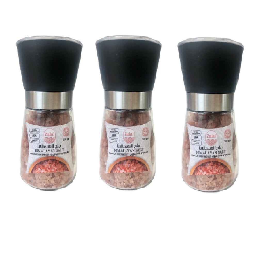Zalal Himalayan Dark Pink Salt Grinder 200g (Pack of 3)