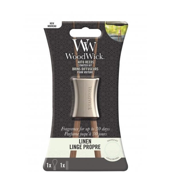 WoodWick Auto Reed Starter Kit - Linen (Pack of 2)