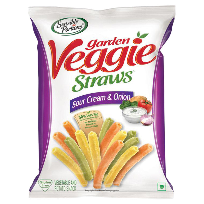 Sensible Portions Veggie Straws Sour Cream and Onion 120g - (Pack of 2)