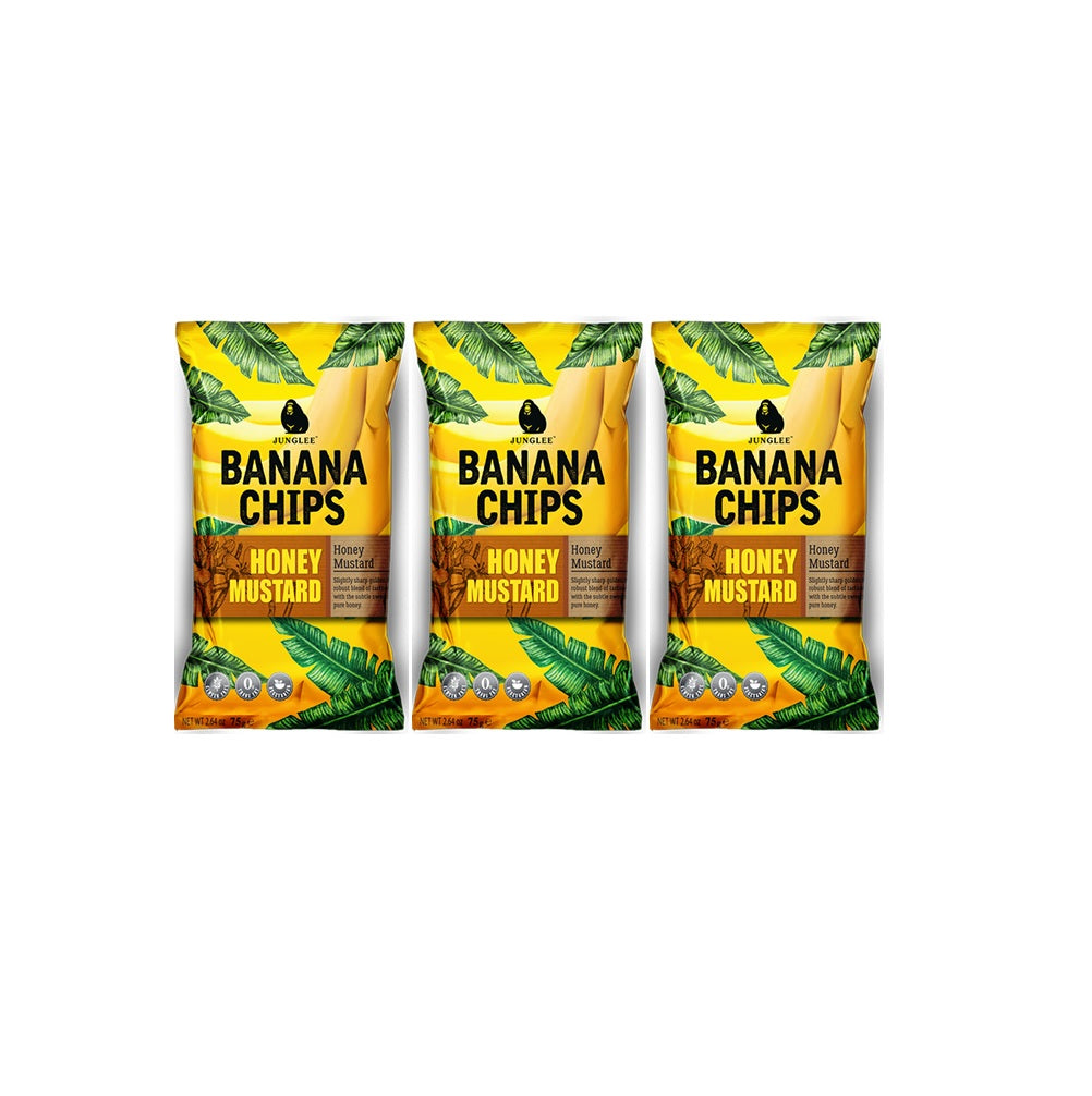 Junglee Jack Banana Chips in Honey Mustard 75g - (Pack of 3)