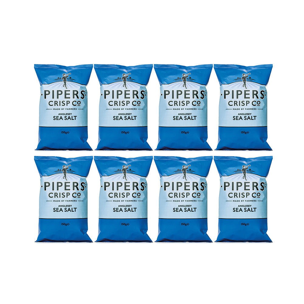 Pipers Crisps Sea Salt 150g Regular - (Pack Of 8 Pieces)