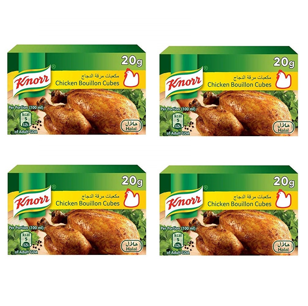 Knorr Chicken Bouillon Cubes 20g - (Pack of 4 x 36 Cubes - Total 144 Cubes)