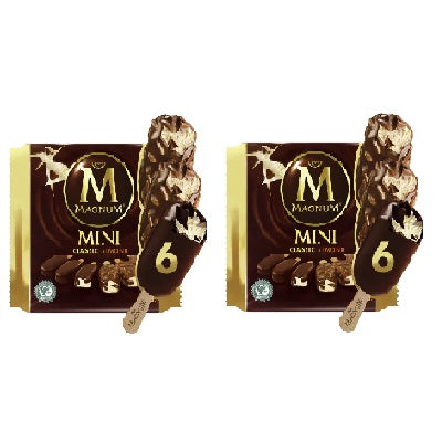 Magnum Mini Classic Almond 345ml - (2 Packs of 6 Pieces - Total 12 Pieces)