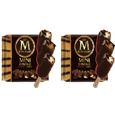 Magnum Mini Double Caramel Chocolate 360ml - (2 Packs of 6 Pieces - Total 12 Pieces)