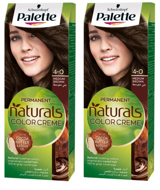 Palette Naturals Color Cream 4-0 Medium Brown (Pack of 4)