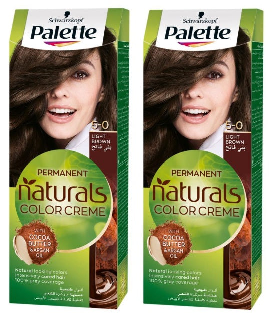 Palette Naturals Color Cream 5-0 Light Brown (Pack of 4)