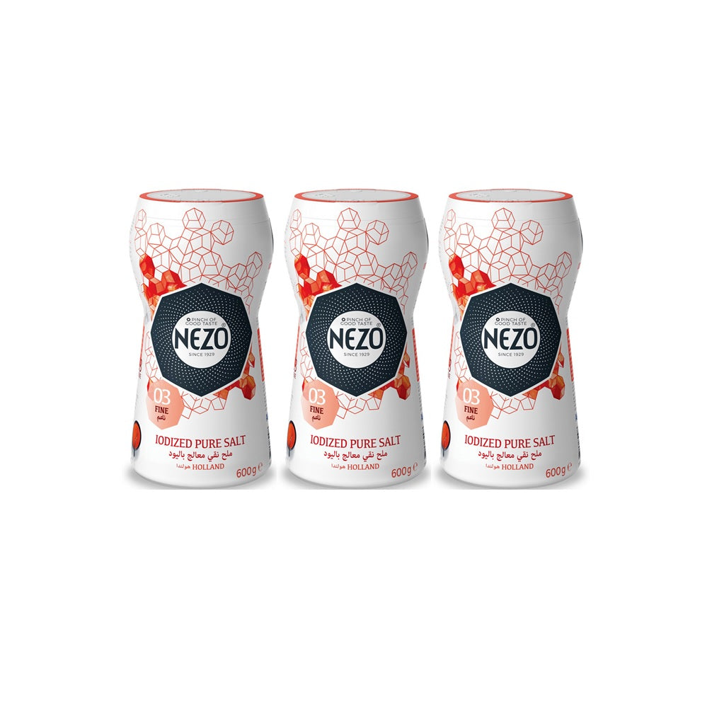 Nezo Iodized Pure Salt 600g - (Pack of 3)